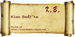 Kiss Beáta névjegykártya