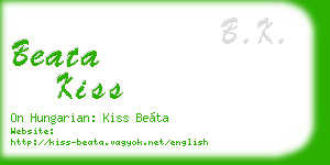 beata kiss business card